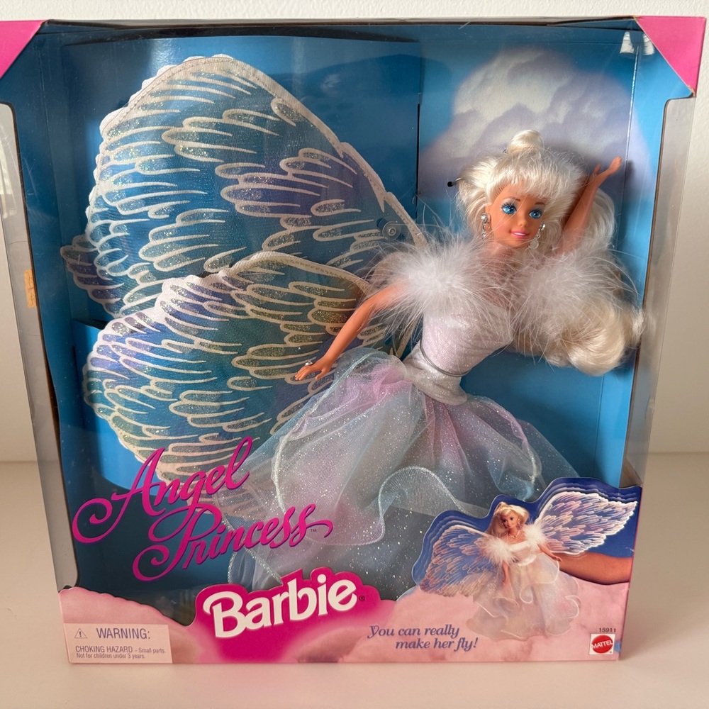 Barbie Angel Princess with Blue and White Wings